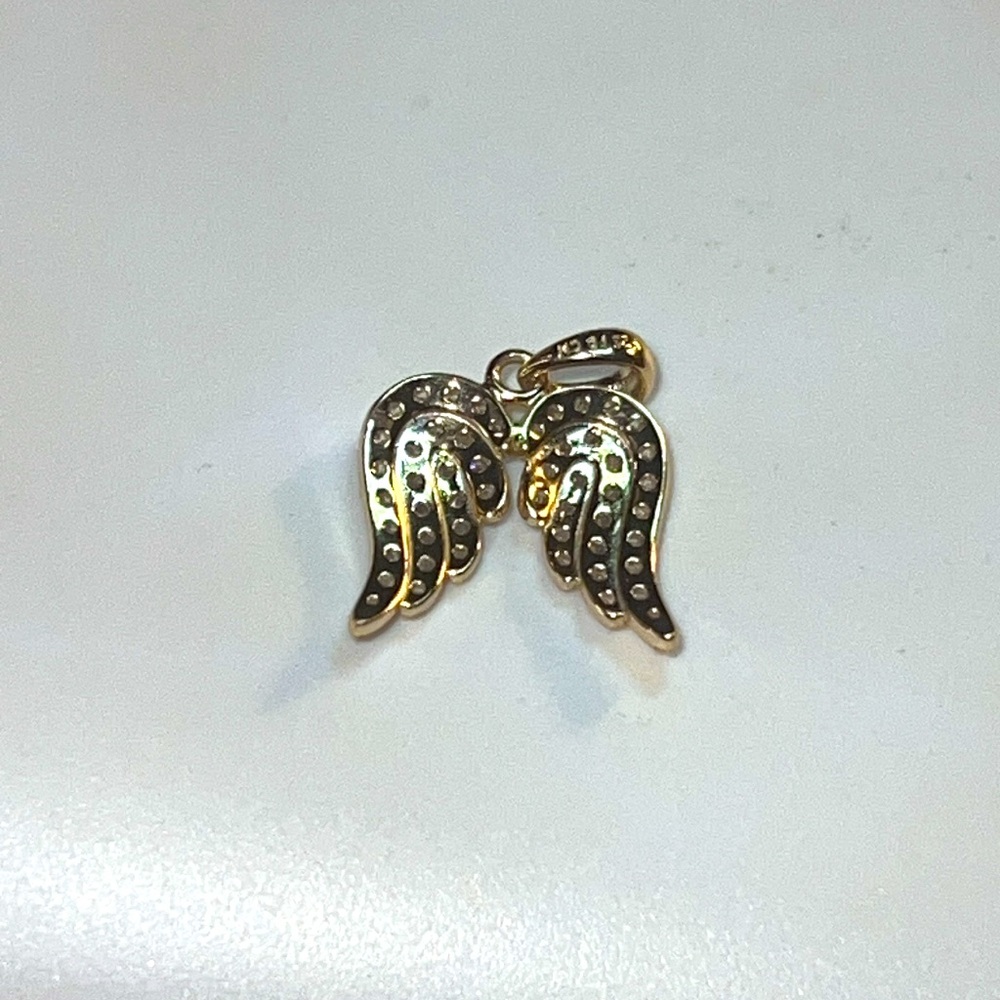 925 silver w/Gold over Angel Wing Pendant - Picture 4 of 4